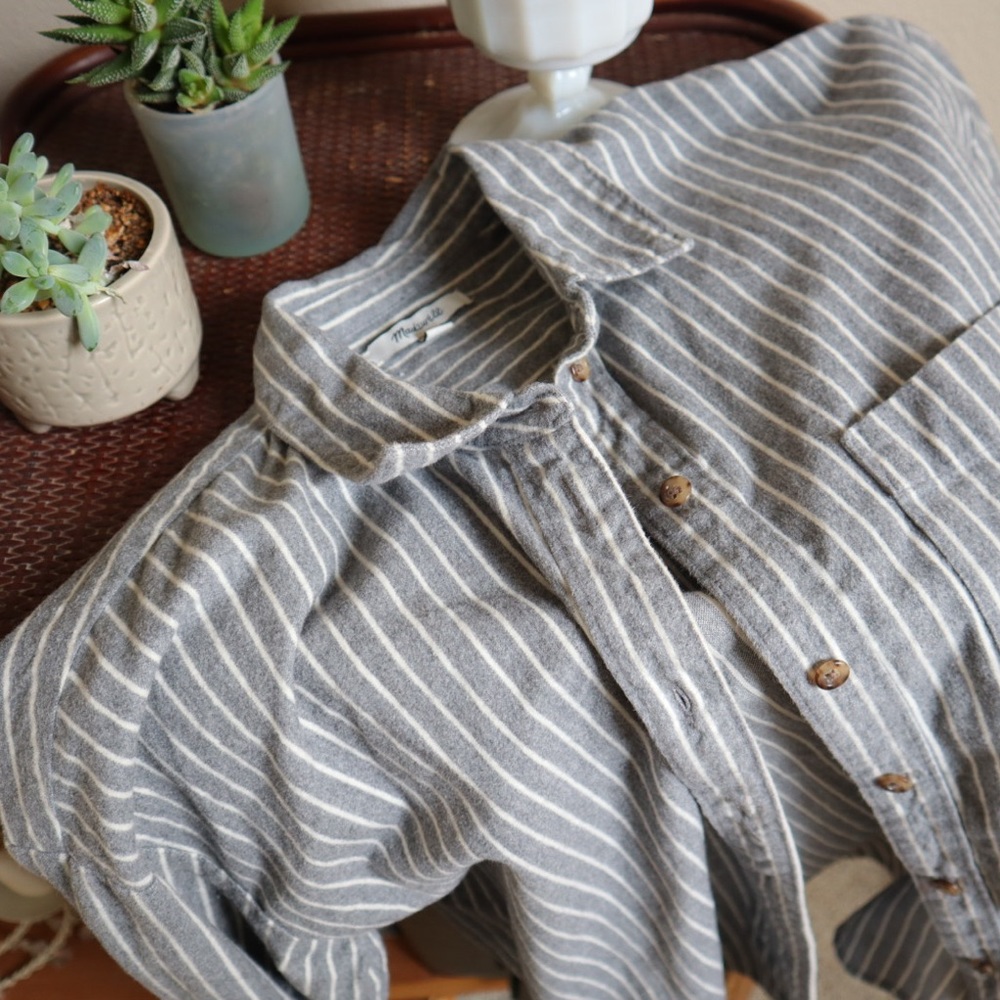 Madewell 100% Cotton Striped Button Down